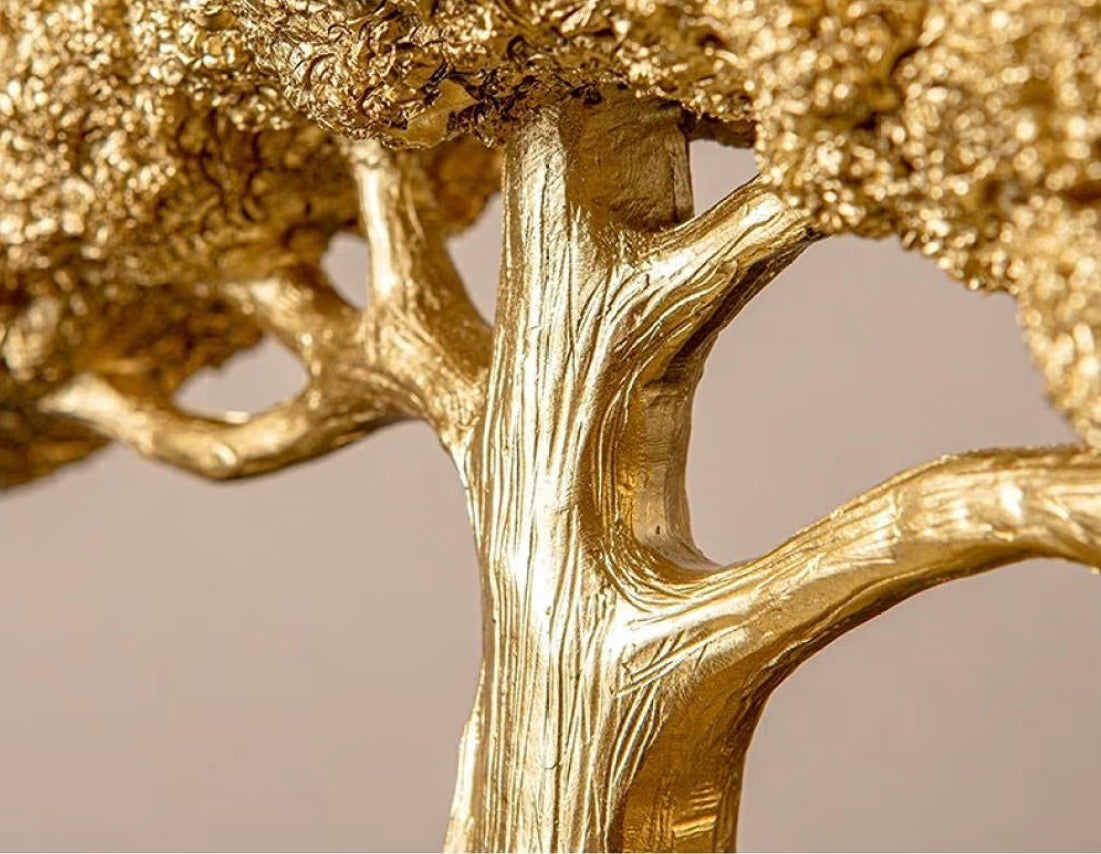 Statue Reisn Tree with Black Wooden Base Sculpture