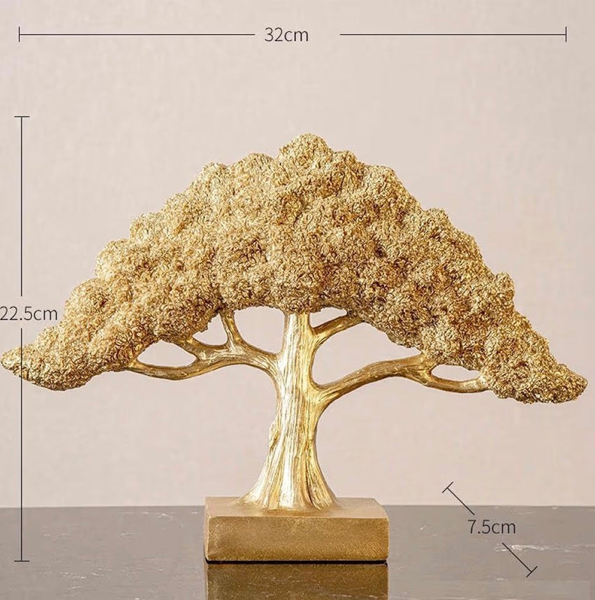 Statue Reisn Tree with Black Wooden Base Sculpture