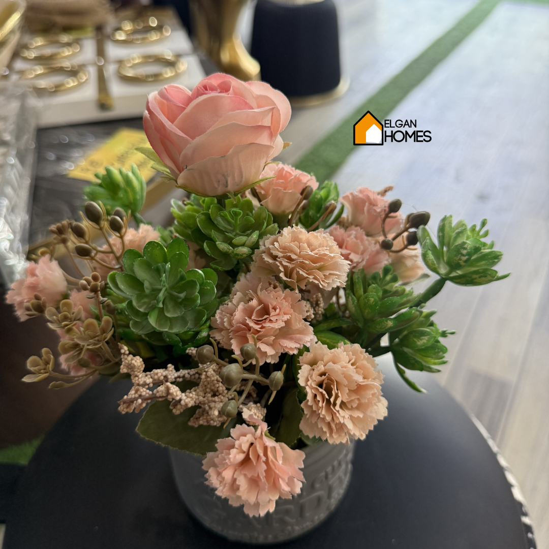 Garden Pink Roses Table pot