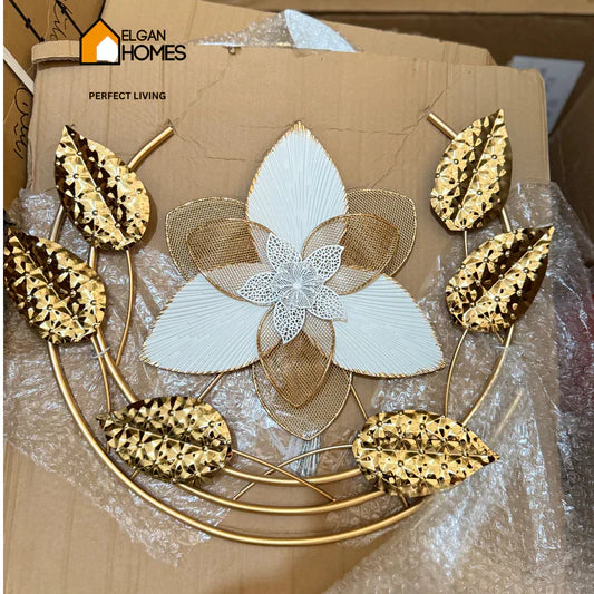 Golden Metal Floral Wall Decor