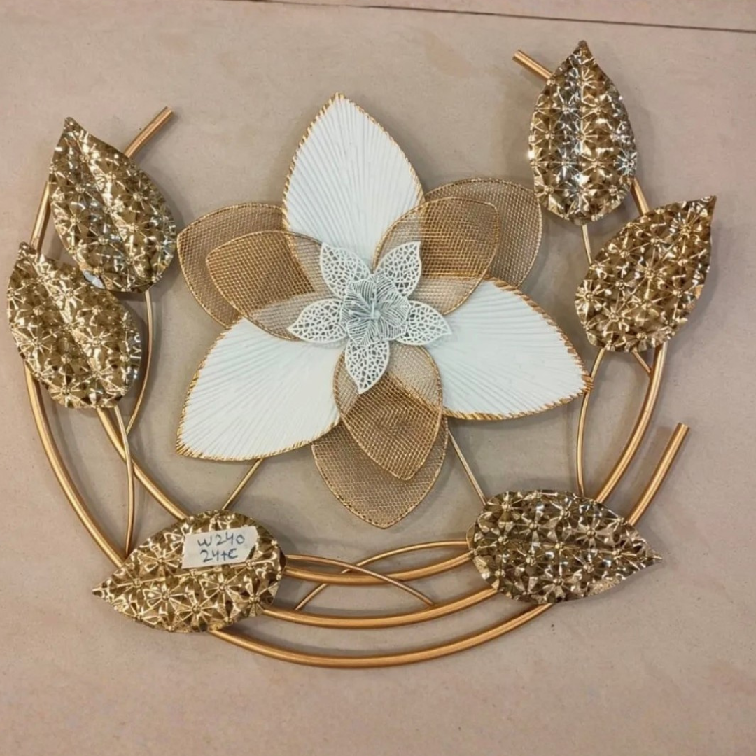 Golden Metal Floral Wall Decor