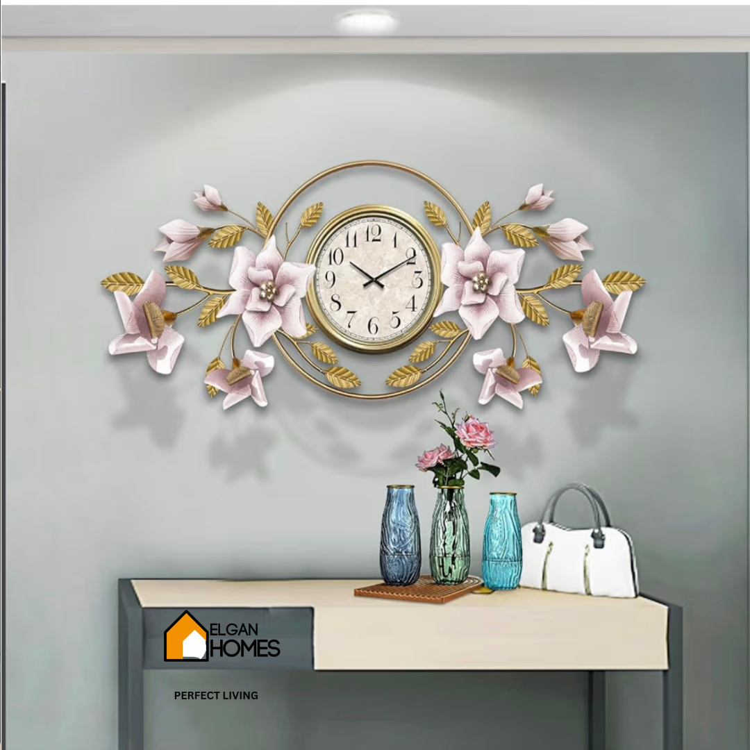 Large Rose Gold And Copper Decor Clock