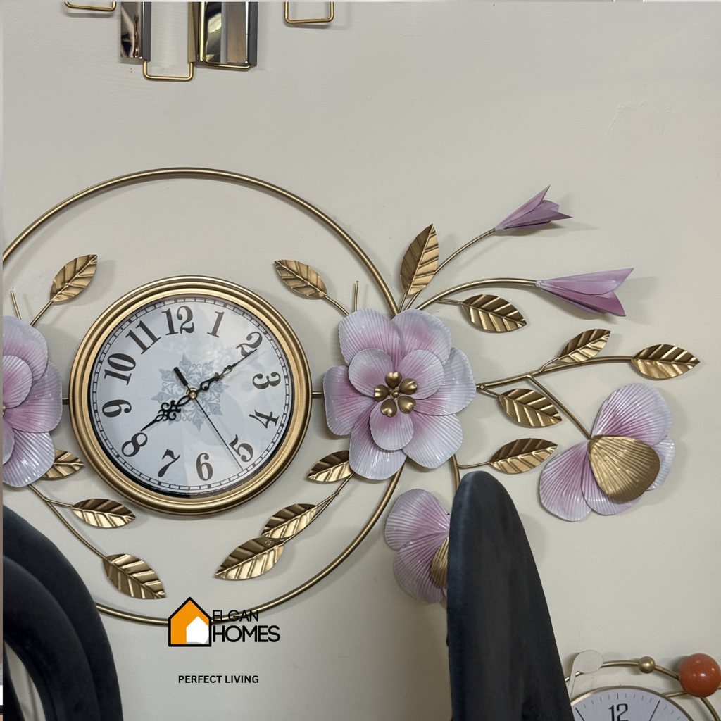 Large Rose Gold And Copper Decor Clock