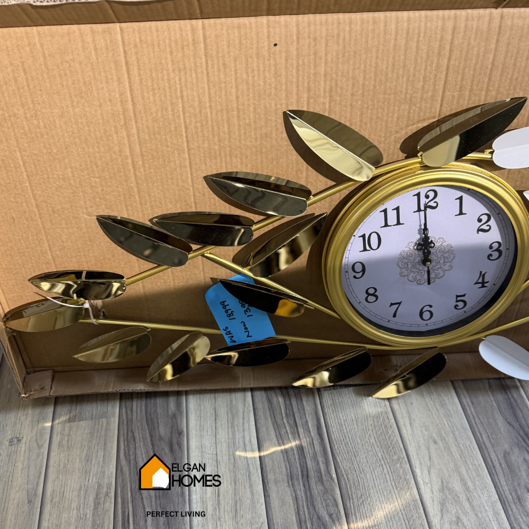 Golden Metal wall Clock Decor