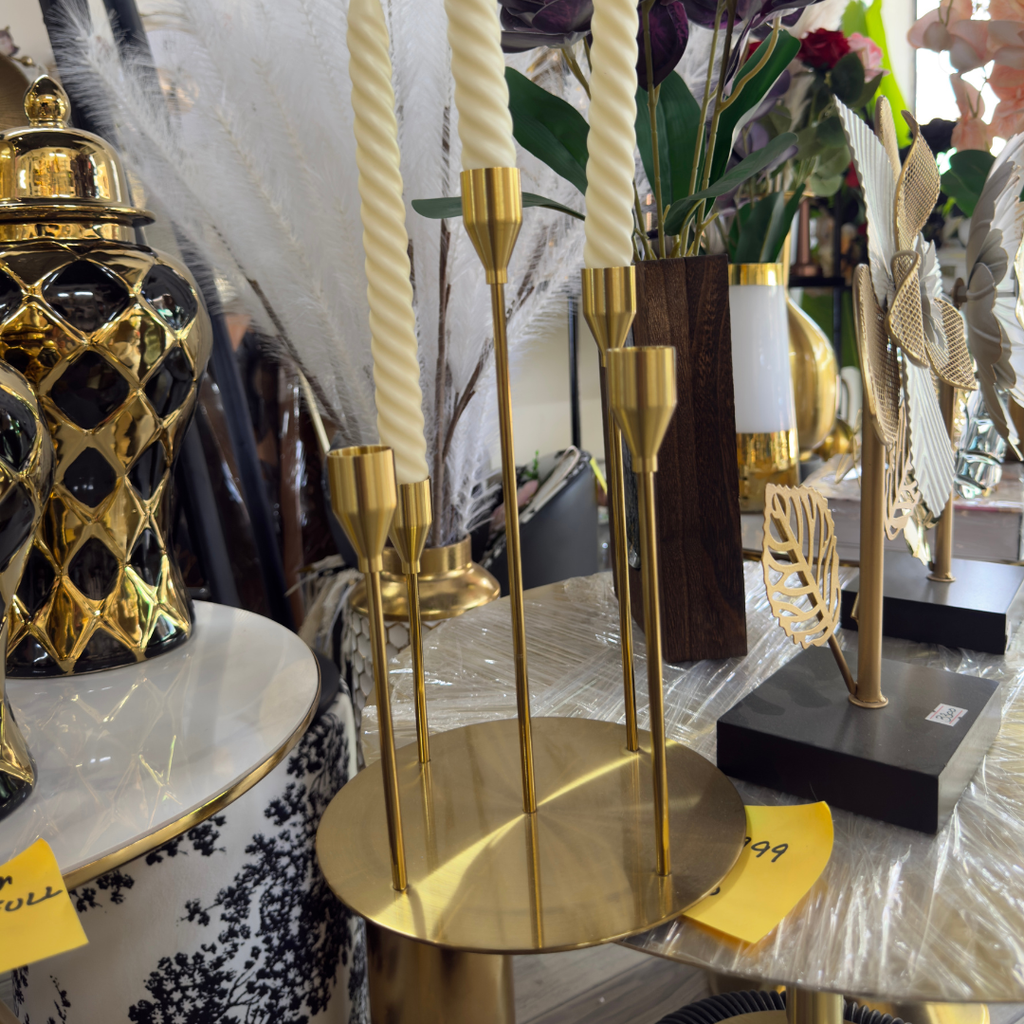 Golden Candle stand Set with Base