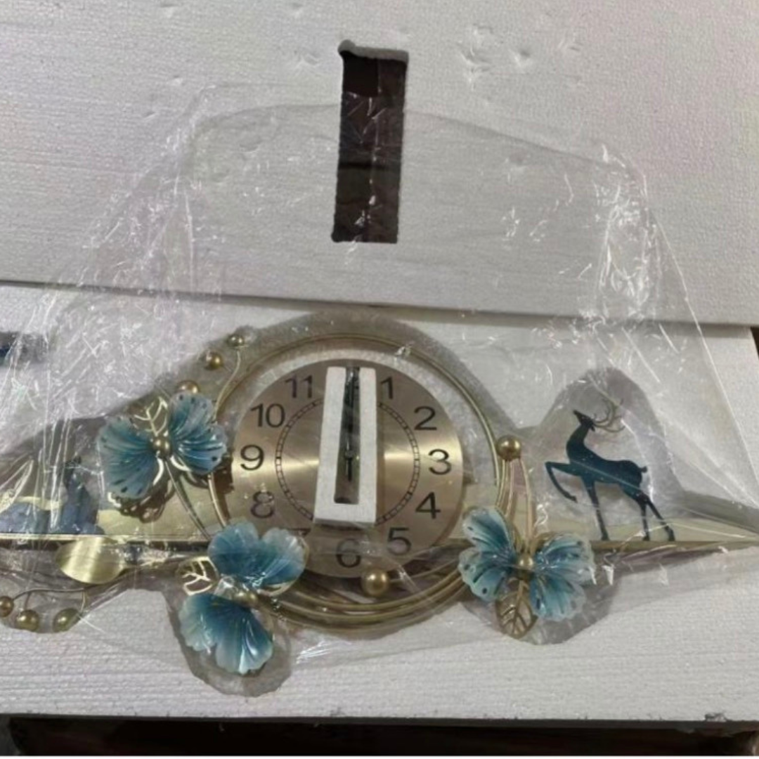 Imported Deer blue Wall Clock decor