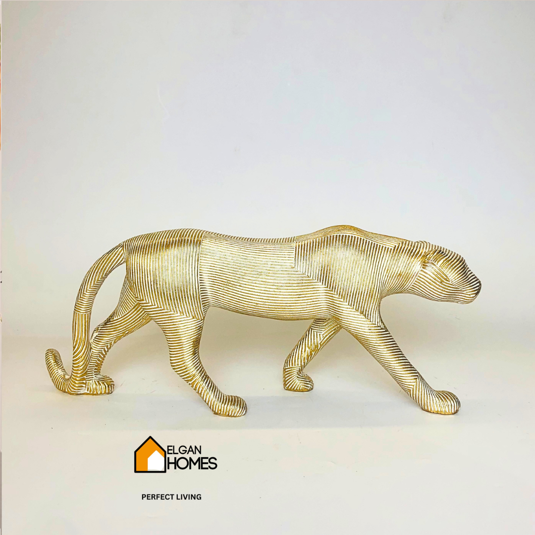 Golden White Panther Decor