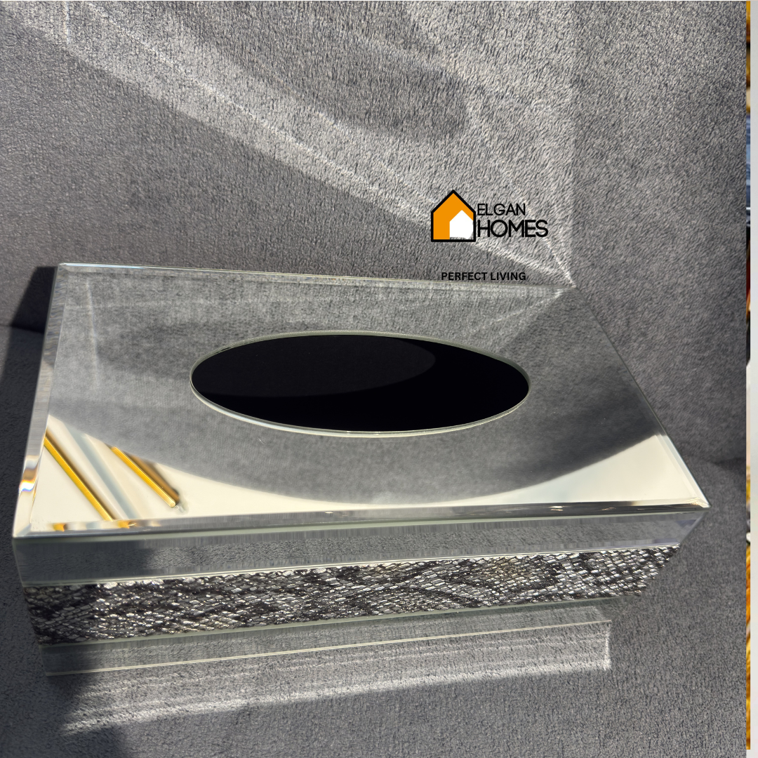 Premium Mirror Tissue box with snake skin