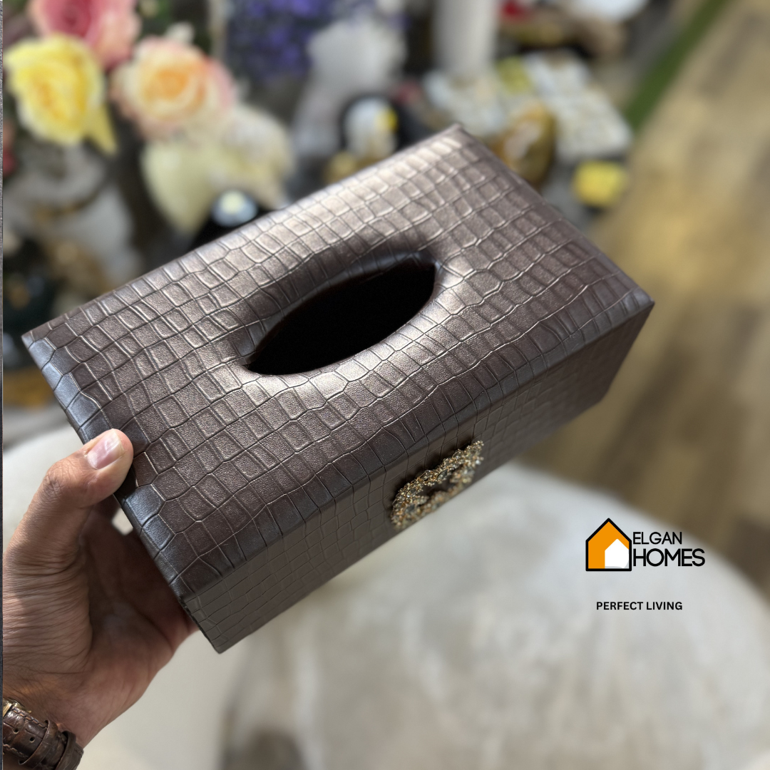 Imported Brown Tissue Box With Broucht
