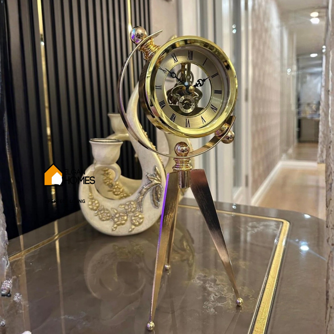 Golden Tripod Clock