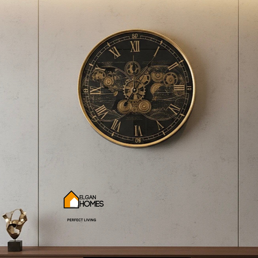 Lexro Moving Gear Metal wall clock