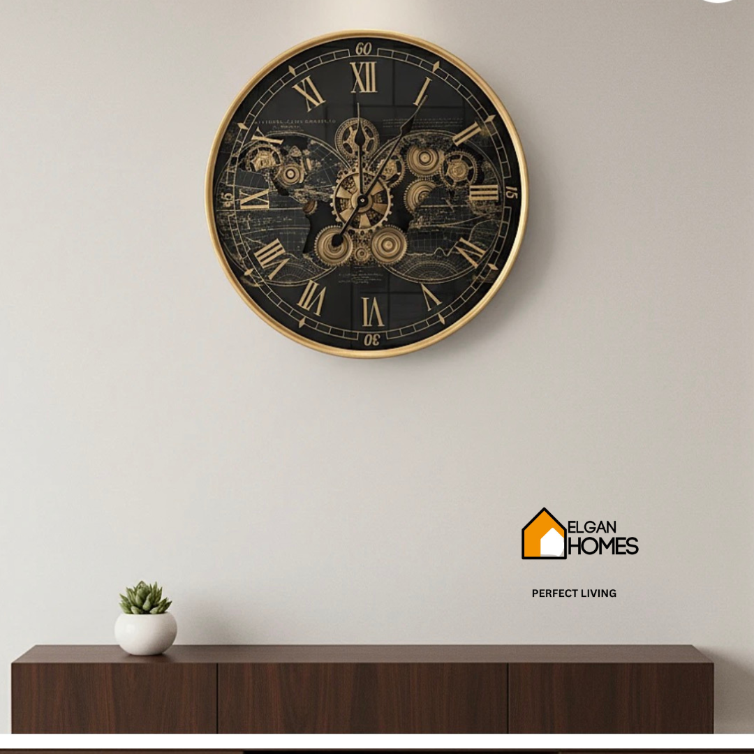 Lexro Moving Gear Metal wall clock
