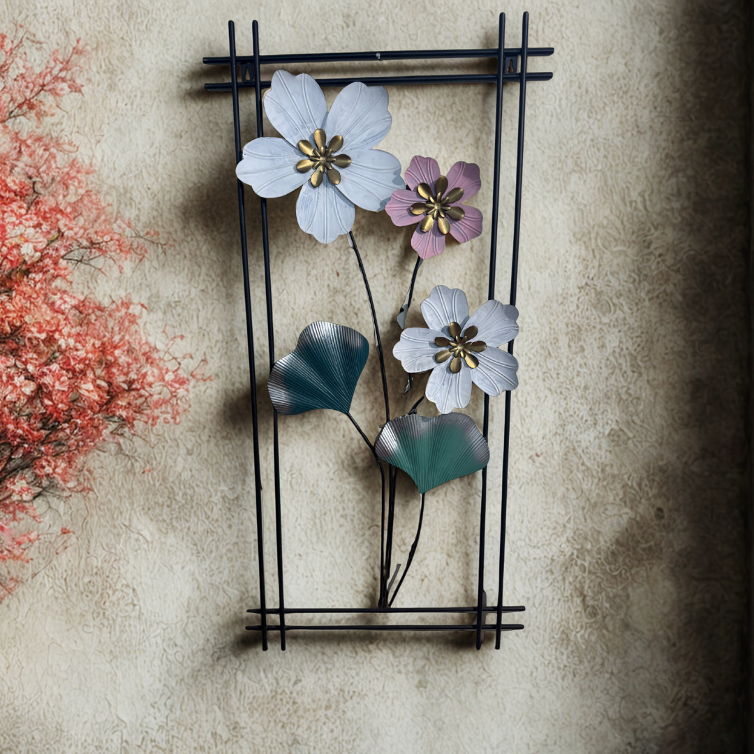 Large black Metal Floral Wall decor