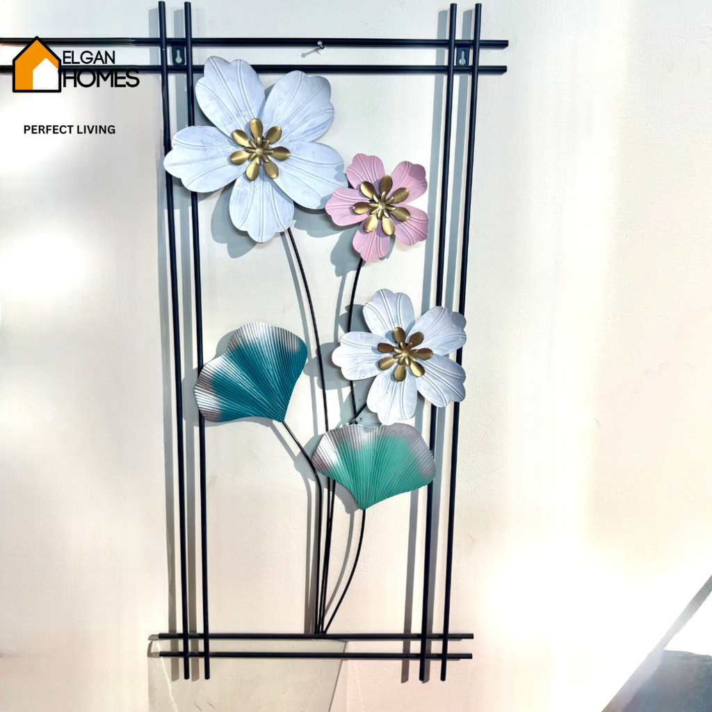 Large black Metal Floral Wall decor