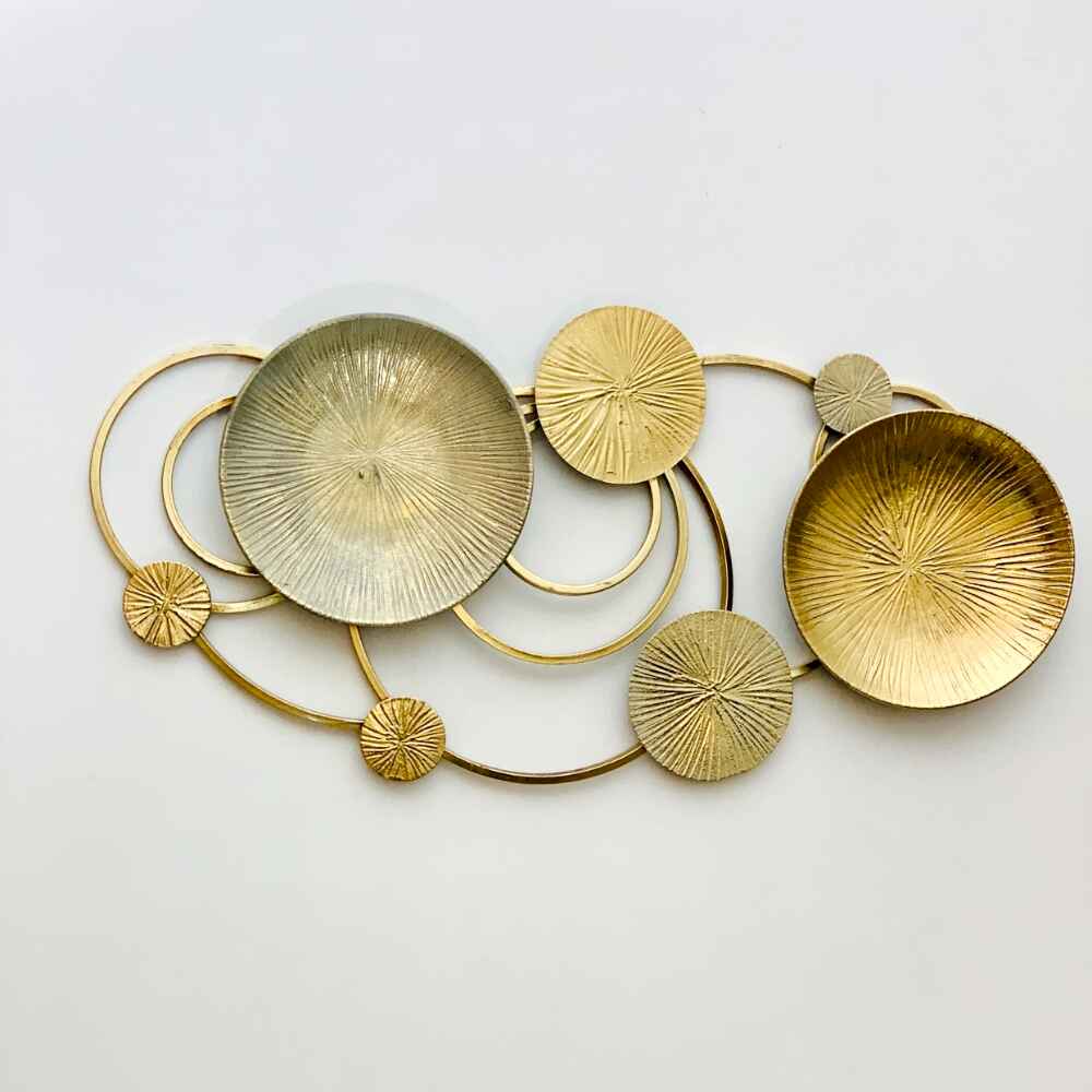 Abstract Golden Metal Wall Decor
