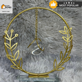 Golden Metal Round Crystal base decor