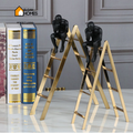 Sitting Man on Ladder Statue with Magnet – Modern Artistic Décor